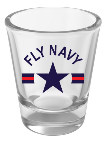FLY NAVY Shot Glass (clear)