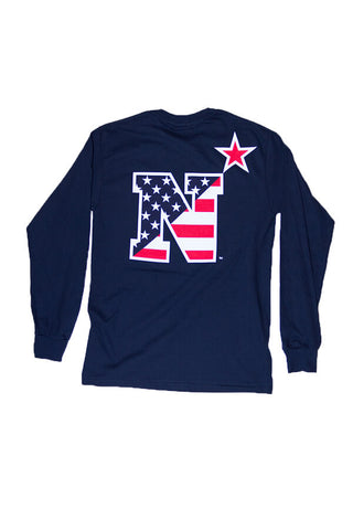 USNA USA N-Star Long Sleeve T-Shirt (navy) - Annapolis Gear