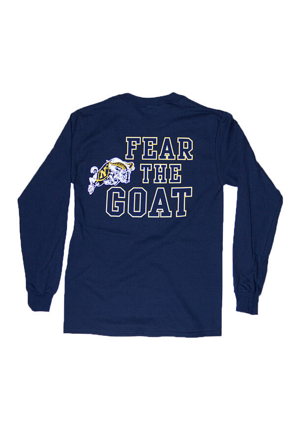 USNA Fear The Goat Long Sleeve T-Shirt (navy) - Annapolis Gear