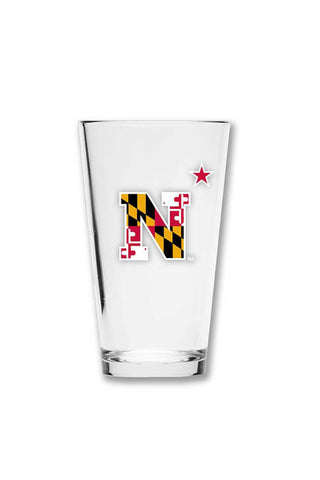 USNA MD Flag N-Star Pint Glass - Annapolis Gear