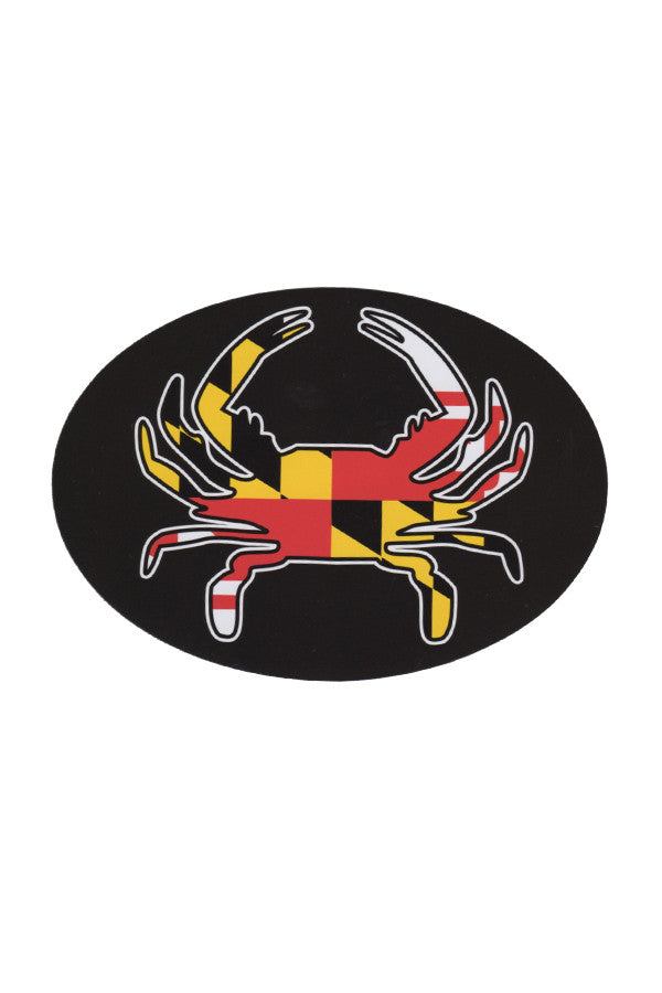 MD Flag Oval Crab Car Magnet - Annapolis Gear