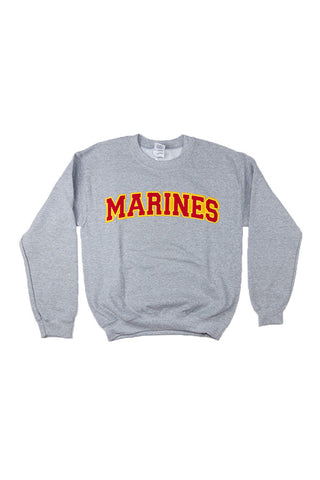 U.S. MARINES Applique Crewneck Sweatshirt (grey) - Annapolis Gear