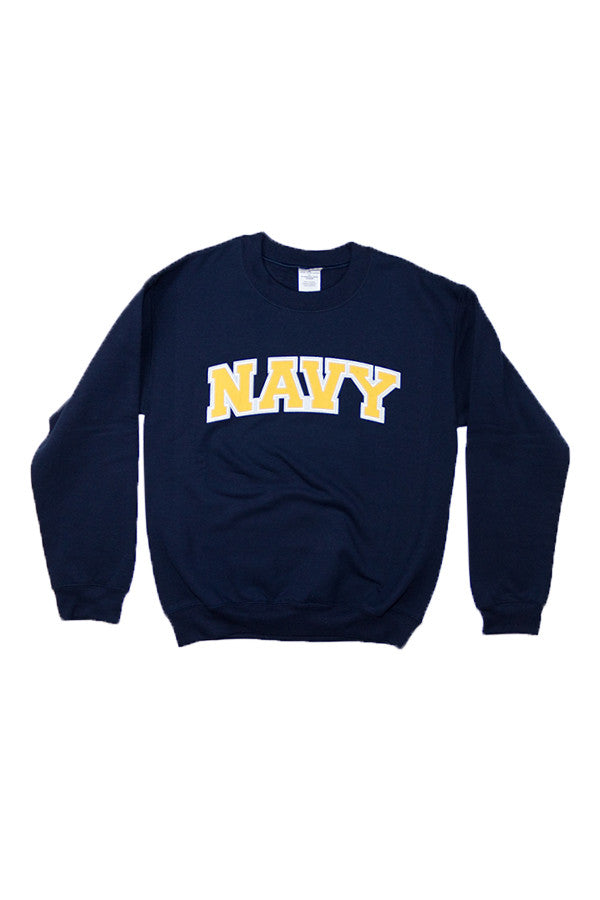 NAVY Arch Applique Crewneck Sweatshirt (navy) - Annapolis Gear