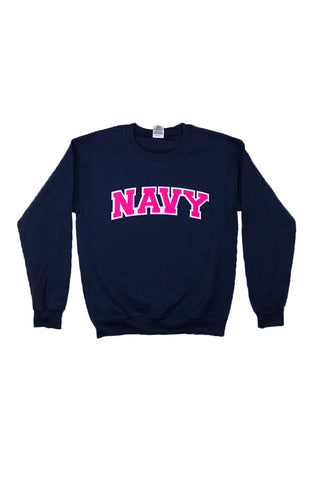 NAVY Arch Applique Crewneck Sweatshirt (navy) - Annapolis Gear
