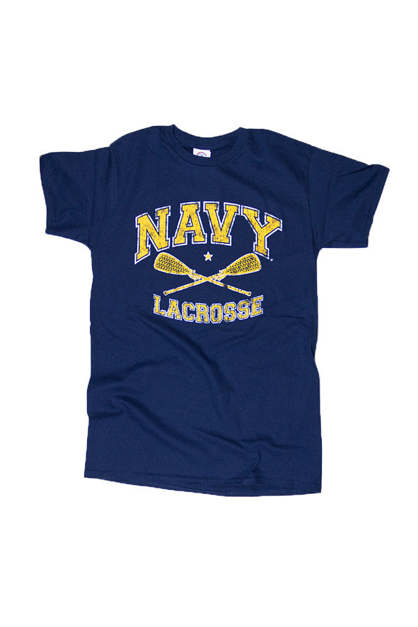 KIDS NAVY Lacrosse Distressed T-Shirt (navy) - Annapolis Gear