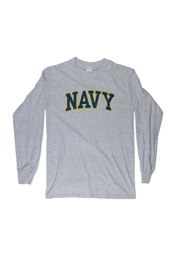 NAVY Arch Long Sleeve T-Shirt (grey) - Annapolis Gear