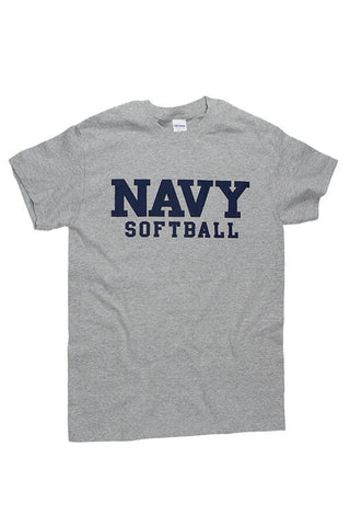 Block NAVY Softball T-Shirt (grey) - Annapolis Gear
