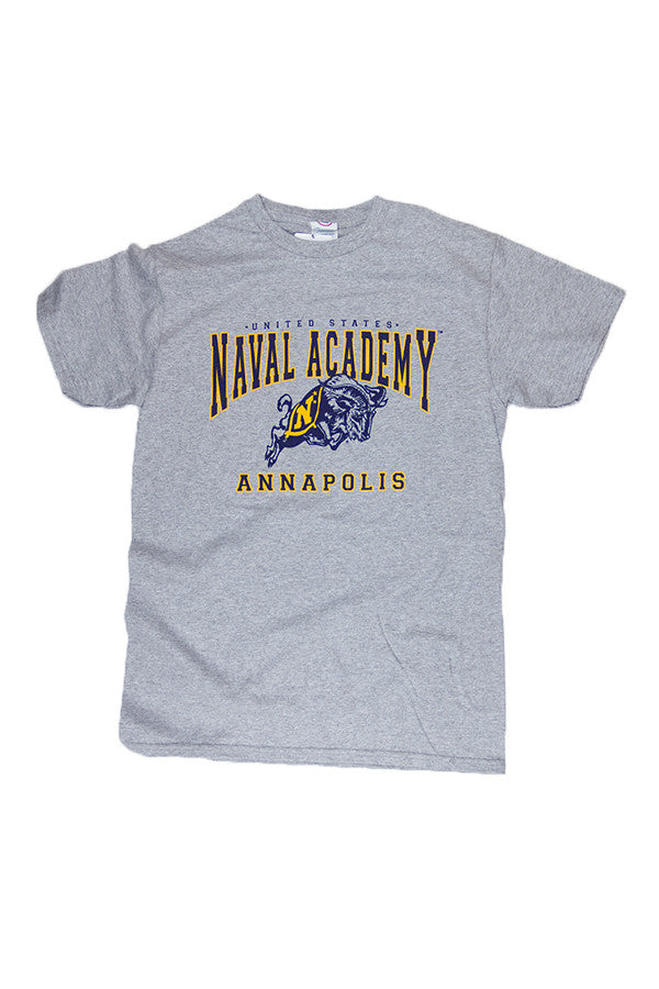 KIDS USNA Jumping Goat Annapolis T-Shirt (grey) - Annapolis Gear