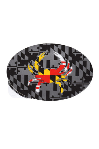 Oval Grey MD Flag Crab Decal - Annapolis Gear