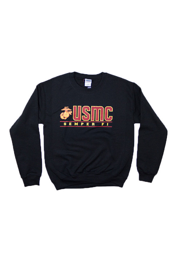 U.S. MARINES USMC Semper Fi Crewneck Sweatshirt (black) - Annapolis Gear