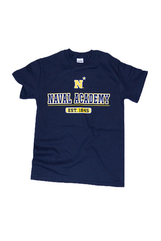 USNA N-Star Est. 1845 T-Shirt (navy) - Annapolis Gear