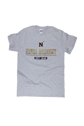 KIDS USNA N-Star Est. 1845 T-Shirt (grey) - Annapolis Gear