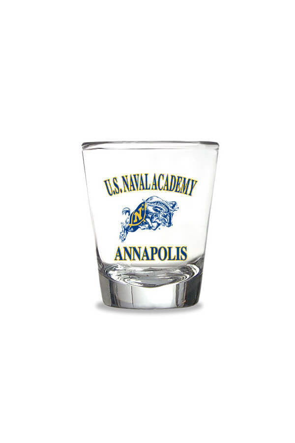USNA Jumping Goat Shot Glass (clear) - Annapolis Gear