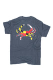 MD Flag Crab T-Shirt (dark heather) - Annapolis Gear