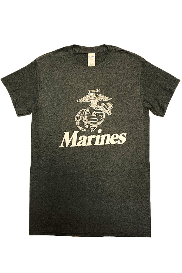 MARINES Traditional Globe & Anchor T-Shirt (dark heather grey)