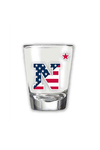 USNA USA Flag N-Star Shot Glass - Annapolis Gear