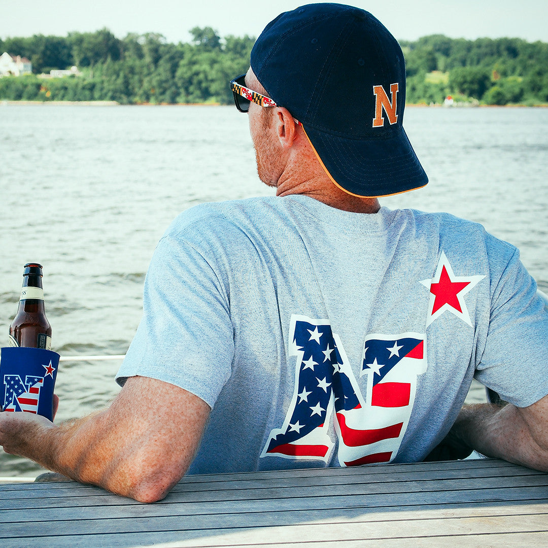 USNA MD Flag N-Star T-Shirt (grey) – Annapolis Gear